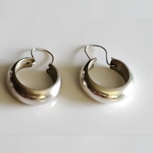 Vtg. Sterling Silver Hoops Earrings